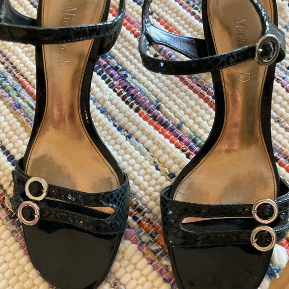 Black leather strappy sandals, 6, Michelle D, - Picture 2 of 6